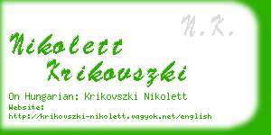 nikolett krikovszki business card